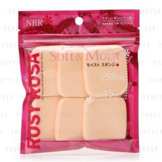 Rosy Rosa Moist Sponge Square 6 pcs