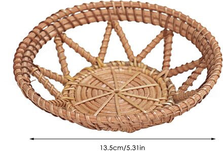 Rotan Brood Mand Ronde Hand Geweven Thee Lade Voedsel Serveerschaal Voor Diner Partijen Koffie Ontbijt