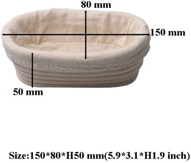 Rotan Brood Proofing Mand Natuurlijke Ovale Rotan Rieten Deeg Gisting Zuurdesem Banneton Brood Mand Met Doek Bag 15X8X5CM