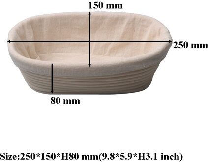Rotan Brood Proofing Mand Natuurlijke Ovale Rotan Rieten Deeg Gisting Zuurdesem Banneton Brood Mand Met Doek Bag 25X15X8CM