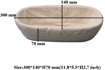 Rotan Brood Proofing Mand Natuurlijke Ovale Rotan Rieten Deeg Gisting Zuurdesem Banneton Brood Mand Met Doek Bag 30X14X7CM