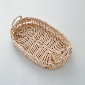 Rotan Fruitmand Hand Geweven Brood Lade Ontbijt Mand Fruit Lade Huishouden Woonkamer Opslag Mand Schieten Servies B 26x16x4cm