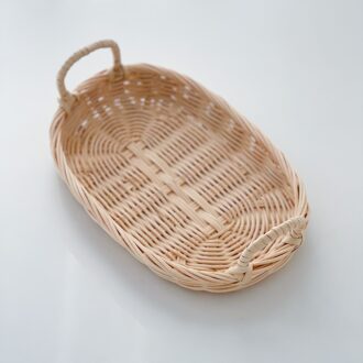 Rotan Fruitmand Hand Geweven Brood Lade Ontbijt Mand Fruit Lade Huishouden Woonkamer Opslag Mand Schieten Servies C 26x16x4cm