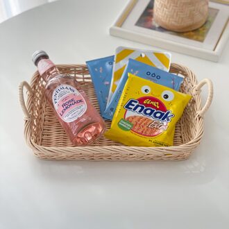 Rotan Fruitmand Hand Geweven Brood Lade Ontbijt Mand Fruit Lade Huishouden Woonkamer Opslag Mand Schieten Servies F 29x20x4cm