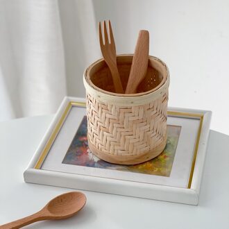 Rotan Fruitmand Hand Geweven Brood Lade Ontbijt Mand Fruit Lade Huishouden Woonkamer Opslag Mand Schieten Servies G 11x11x11cm