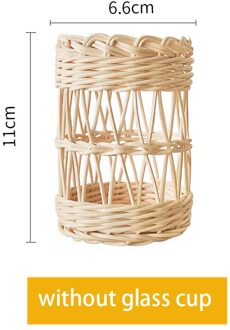 Rotan Glazen Cup Beschermhoes Handvat Japanse Stijl Handgemaakte Home Glas Cups Natuurlijke Rieten Weave Water Cup Keuken Benodigdheden