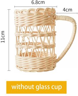 Rotan Glazen Cup Beschermhoes Handvat Japanse Stijl Handgemaakte Home Glas Cups Natuurlijke Rieten Weave Water Cup Keuken Benodigdheden