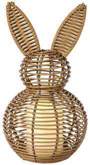 Rotan paashaas beeldje Danielle - bruin - ø17x31 cm