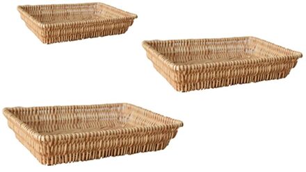 Rotan Rieten Brood Opslag Mand Geweven Voedsel Serveren Mand Fruit Brood Mand Snack Fruit Lade, 3Pcs
