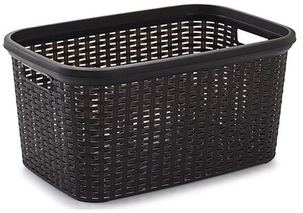Rotan wasmand - 35 liter - bruin - kunststof - badkamer - 53 x 36 x 26 cm