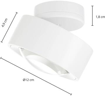 Rotari LED plafondlamp, 1-lamp, verplaatsbaar wit (RAL 9003)