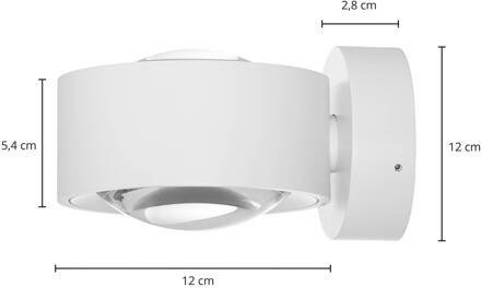 Rotari LED wandlamp, lens, up/down wit (RAL 9003)