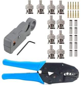 Rotary Coaxkabel Stripper Cutter Tool Coaxiale Rf Connector Krimptang Met Mannelijke Bnc Plug Crimp Connector Kits
