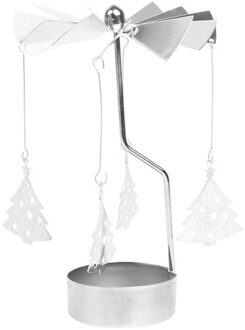 Rotary Spinning Theelichtje Kaars Romantische Metalen Thee Licht Houder Carrousel Home Decor Christmas gouden