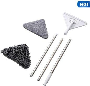 Roterende Driehoek Intrekbare Schoonmaken Mop Intrekbare Glasreiniger Ultrafijne Vezels Installatie Opslag Cleaning Dust Mop