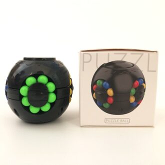 Roterende Magic Spin Bean 11X10CM Bean Abs Fidget Spinner Top Puzzel Brain Hand-oog Coördinatie Educatief Zintuiglijke Speelgoed Aym zwart