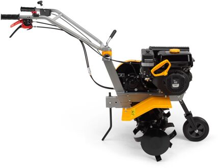 Roterende Tuinfrees Met 182 Cc Benzinemotor, 60 Cm Werkbreedte, Zes Metalen Rotoren En Één Voorwiel.