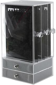 Roterende Up Organizer Box Transparant Acryl Borstel Houder Sieraden Make Organizer Cosmetische Schoonheid Opbergdoos 3