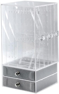 Roterende Up Organizer Box Transparant Acryl Borstel Houder Sieraden Make Organizer Cosmetische Schoonheid Opbergdoos 4