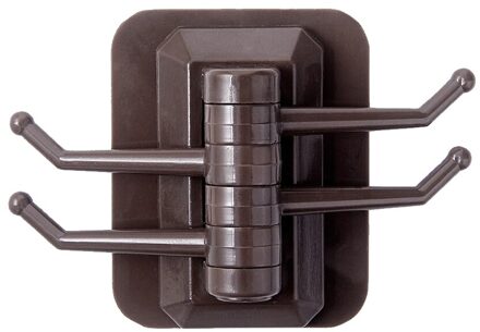 Roterende Zelfklevende Haak Creatieve Opslag Haak Badkamer Keuken Muur Gat-Gratis Hanger Sleutelhouder Kleding Haak Thuis Organizer koffie kleur