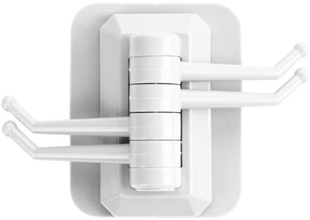 Roterende Zelfklevende Haak Creatieve Opslag Haak Badkamer Keuken Muur Gat-Gratis Hanger Sleutelhouder Kleding Haak Thuis Organizer wit