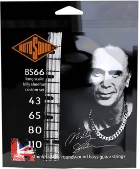 Rotosound BS66 snarenset elektrische basgitaar snarenset elektrische basgitaar, stainless steel, 43-110 Billy Sheehan, custom gauge