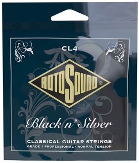 Rotosound CL4 snarenset voor klassieke gitaar snarenset voor klassieke gitaar, black n' silver rectified nylon trebles & silverplated basses