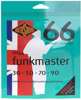 Rotosound FM66 snarenset elektrische basgitaar snarenset elektrische basgitaar, stainless steel, 30-90 Funkmaster, custom gauge