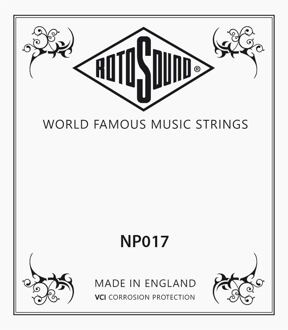 Rotosound NP017 .017 snaar voor elektrische/akoestische gitaar .017 snaar voor elektrische/akoestische gitaar, stainless steel