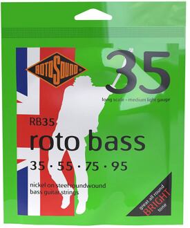 Rotosound RB35 snarenset elektrische basgitaar snarenset elektrische basgitaar, nickel wound, 35-95, medium light gauge