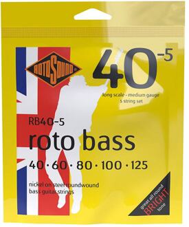 Rotosound RB40-5 snarenset elektrische basgitaar snarenset elektrische basgitaar, 5-snarig, nickel wound 40-125, medium guage