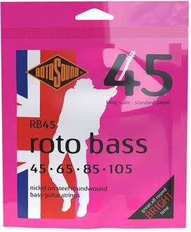 Rotosound RB45 snarenset elektrische basgitaar snarenset elektrische basgitaar, nickel wound, 45-105, standard gauge