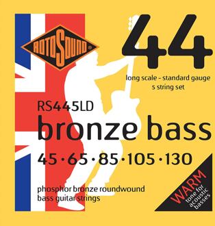 Rotosound RS445LD snarenset akoestische bas snarenset akoestische bas, 5-snarig, phosphor bronze 45-130, standard gauge