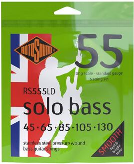 Rotosound RS555LD snarenset elektrische basgitaar snarenset elektrische basgitaar, 5-snarig, linea pressure wound 45-130, standard gauge