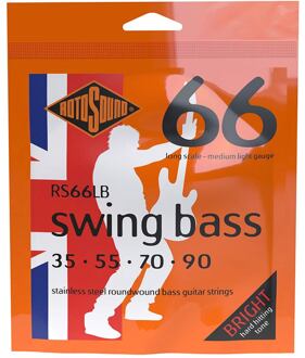 Rotosound RS66LB snarenset elektrische basgitaar snarenset elektrische basgitaar, stainless steel, 35-90, medium light gauge