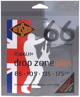 Rotosound RS66LH+ snarenset elektrische basgitaar snarenset elektrische basgitaar, stainless steel, 85-175 Drop Zone plus, custom gauge