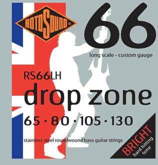 Rotosound RS66LH snarenset basgitaar snarenset basgitaar, stainless steel, 65-130 Drop Zone, custom gauge