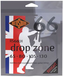 Rotosound RS66LH snarenset elektrische basgitaar snarenset elektrische basgitaar, stainless steel, 65-130 Drop Zone, custom gauge