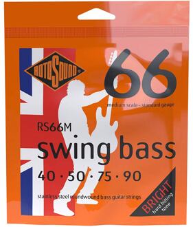 Rotosound RS66M snarenset elektrische basgitaar snarenset elektrische basgitaar, stainless steel, 40-90, medium gauge, medium scale