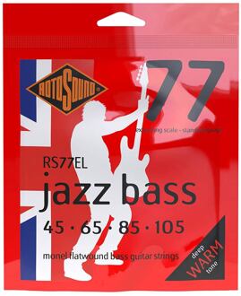 Rotosound RS77EL snarenset elektrische basgitaar snarenset elektrische basgitaar, monel flatwound, 45-105, standard gauge, extra long scale