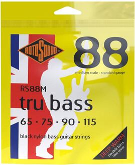 Rotosound RS88M snarenset elektrische basgitaar snarenset elektrische basgitaar, black nylon flatwound, 65-115, standard gauge, medium scale