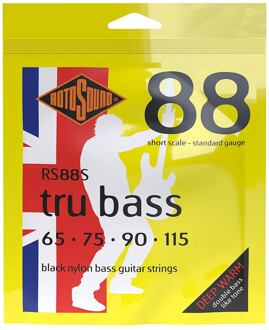 Rotosound RS88S snarenset elektrische basgitaar snarenset elektrische basgitaar, black nylon flatwound, 65-115, standard gauge, short scale