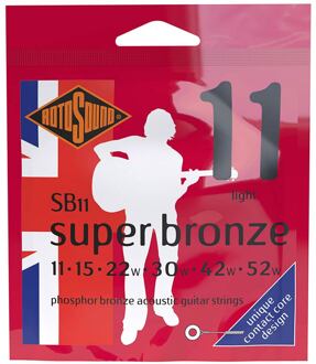 Rotosound SB11 snarenset voor akoestische gitaar snarenset voor akoestische gitaar, phosphor bronze, 11-52, light