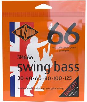 Rotosound SM666 snarenset elektrische basgitaar snarenset elektrische basgitaar, 6-snarig, stainless steel, 30-125, hybrid gauge