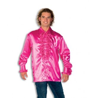 Rouche overhemd voor heren roze 2XL