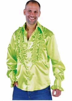 Rouches blouse fluor groen populair