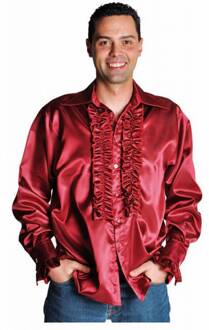 Rouches blouse luxe bordeaux rood Rood - Zalm