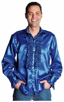 Rouches blouse luxe kobalt Blauw