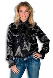 Rouches blouse zwart dames 42 (xl)