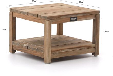 ROUGH-A bijzet tuintafel 50x50x35cm - Laagste prijsgarantie! Bruin